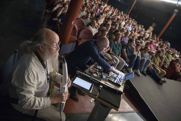 Sergey Letov and Alexei Borisov play music for Sovient silent film 'Aelita' (1924, directed by Yakov Proyazanov) at Cine Doré (Madrid), Sience fiction cinema festival, 2019

