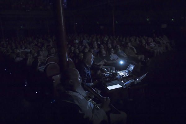 Sergey Letov and Alexei Borisov play music for Sovient silent film 'Aelita' (1924, directed by Yakov Proyazanov) at Cine Doré (Madrid), Sience fiction cinema festival, 2019

