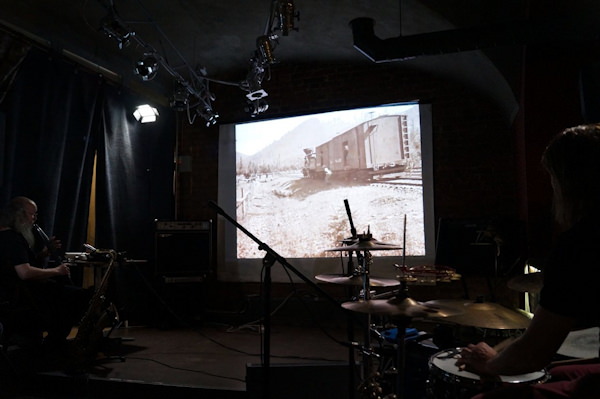 Oleg Sharr and Sergey Letov play music for silent film The General by Buster Keaton
