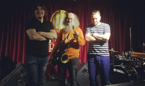 Oleg Sharr, Sergey Letov and V.Kitlyar at Port-Artur club, Saint-Petersburg