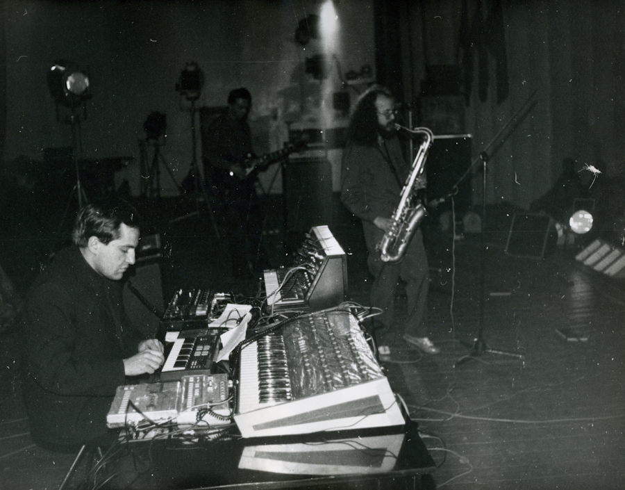 Фото. Ivan Sokolovsky, Sergey Letov, Alexei Borisov. Concert in Smolensk 1988