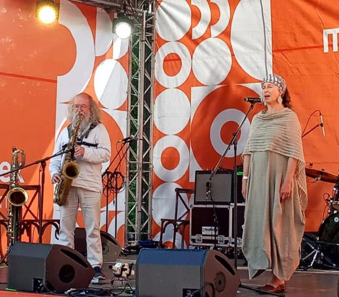 Tina Georgievskaya and Sergey Letov at Traditio 2020 Festival, Zakharovo, Moscow region