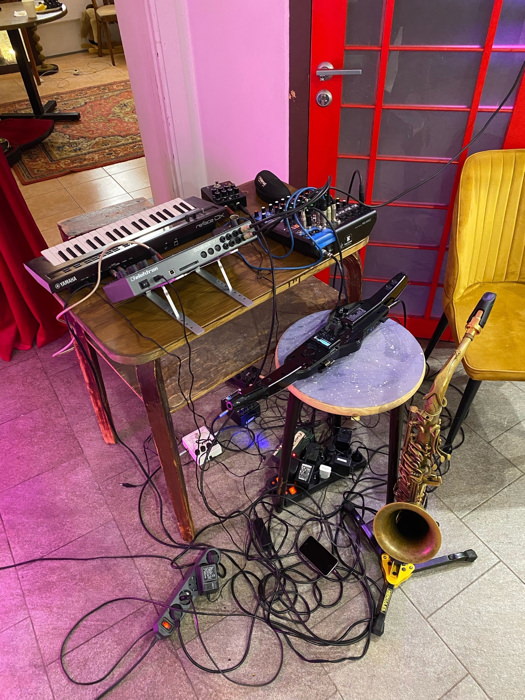 Nikolai Bichan's setup at  Cultural space of the Old Woman Pawnbroker, Saint-Petersburg on October 22, 2023